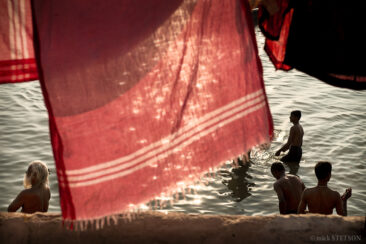 Men bathing in the Ganges.